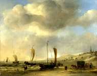 Willem van de Velde - The Shore at Scheveningen